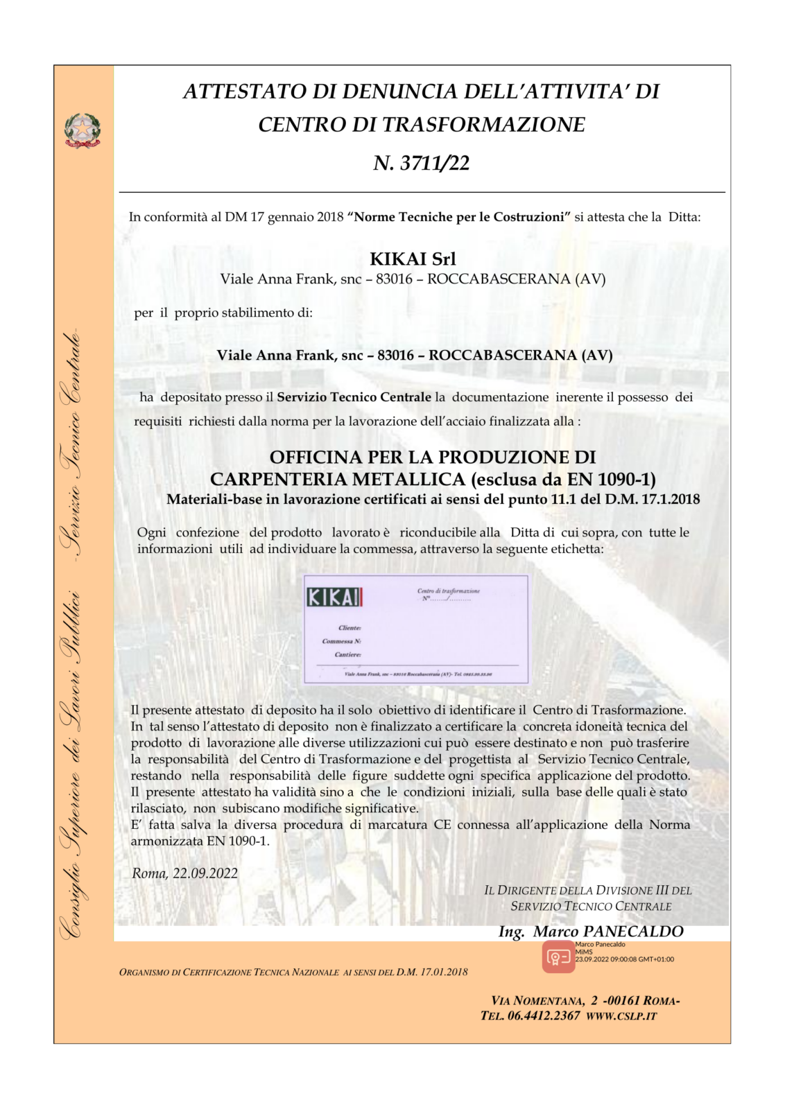 Certificazioni