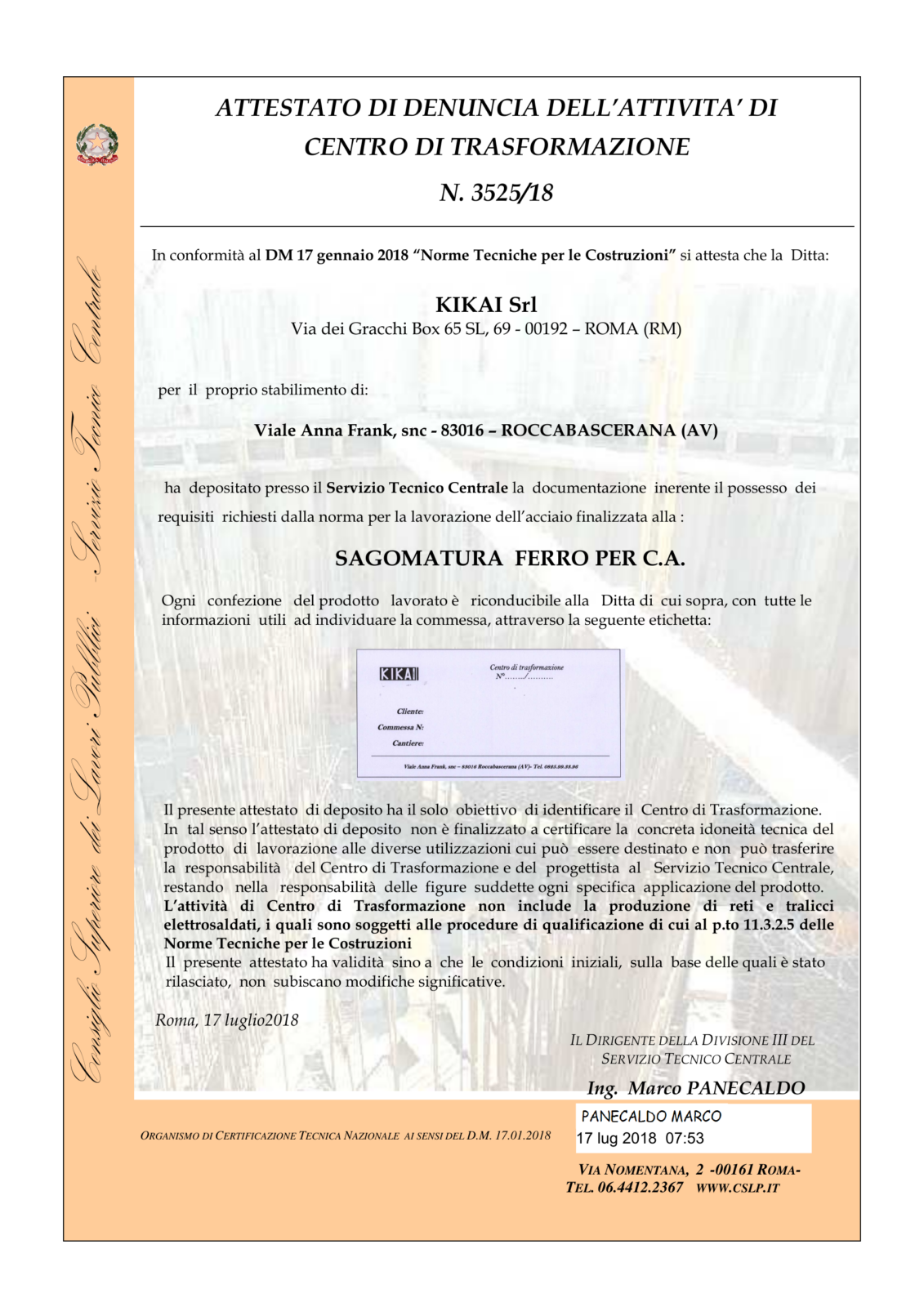 Certificazioni