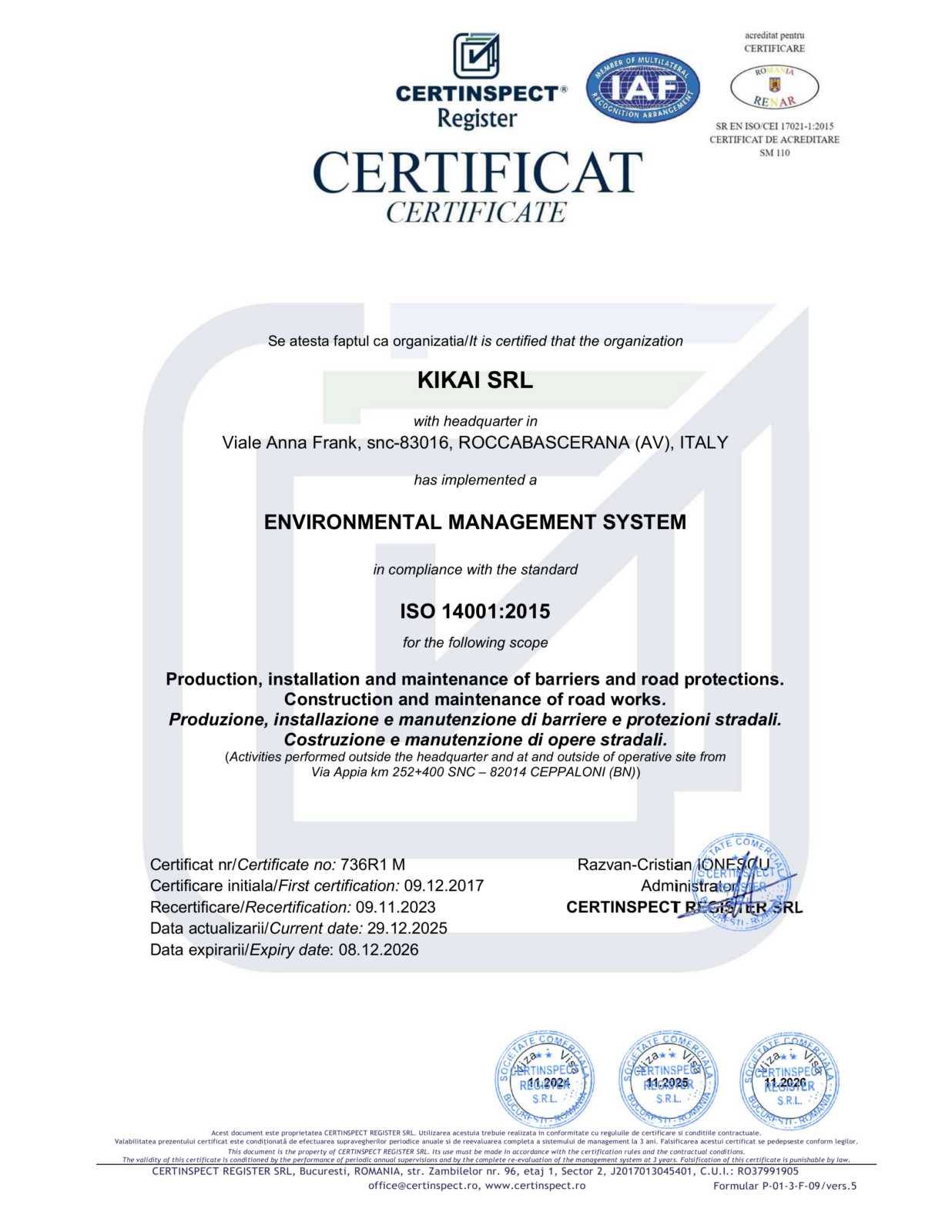 Certificazioni