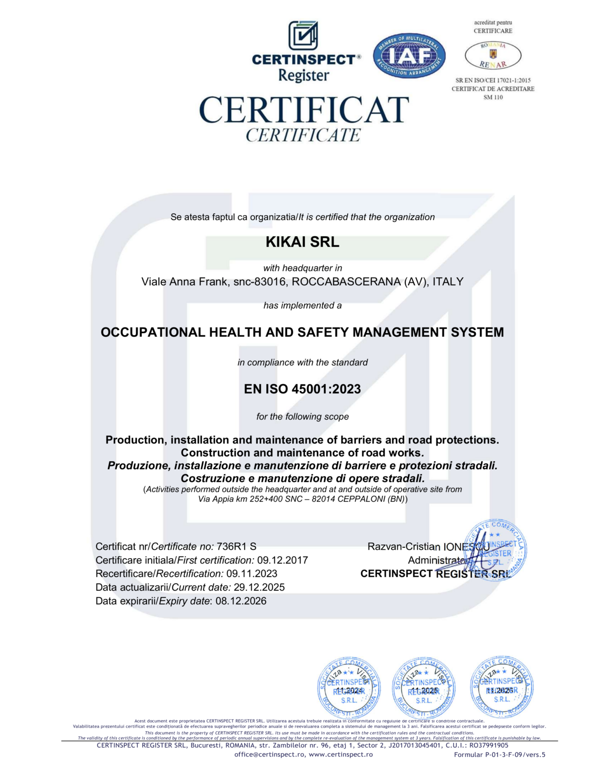 Certificazioni