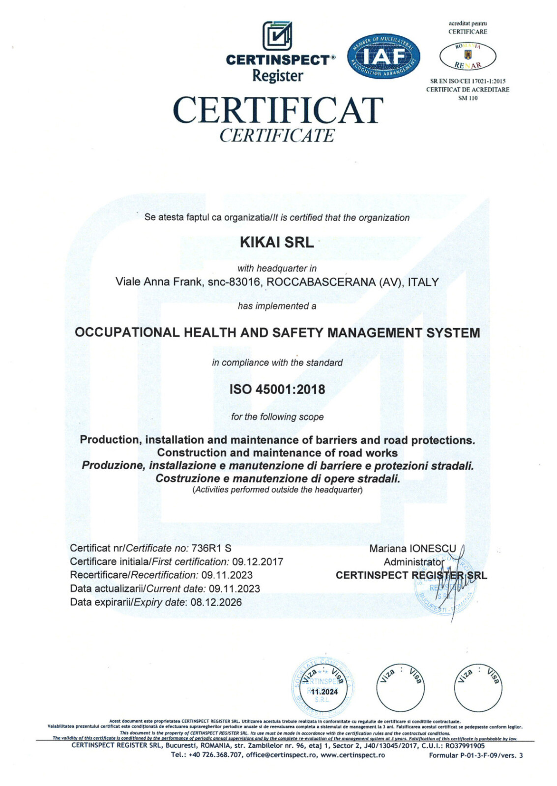 Certificazioni