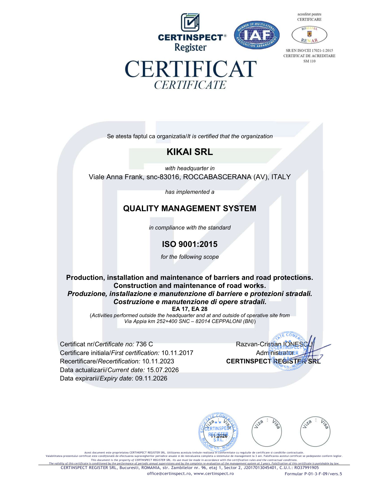 Certificazioni